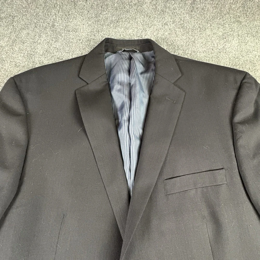 Calvin Klein Sport Coat Mens 44L Navy Wool Preppy Old Money Quiet Luxury, Office